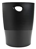 Exacompta 453014D ECOBIN Papierkorb EcoBlack 15 Liter mit Griffen....