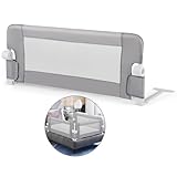 COSTWAY Bettgitter klappbar, Bettschutzgitter mit Verstellbarer Gurte,...