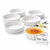 6 Stück Tarte Förmchen, Crème-Brûlée Schälchen Ø 11,5 cm Keramik,...