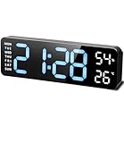 Digitaler Wecker, LED Digitaluhr mit Temperaturanzeige mit 2 Alarmen USB...