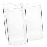 Tofficu 3Stücke Glaszylinder Kerzenhalter Transparente Windlichtsäulen...