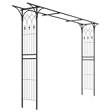 ALEOS. Eleganter XXL Rosenbogen Rankhilfe Pergola aus Metall schwarz Modell...