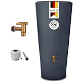 4rain Vaso 2in1 Regentonne 220 Liter Graphite Grey inkl....