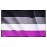 Runesol Asexual Flagge, 91x152cm, Fahne für Asexuelle, Pride Flagge, 4...