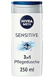 NIVEA MEN Sensitive Duschgel (250 ml), pH-hautneutrale Pflegedusche für...