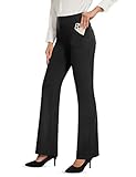 Desol Damen Bootcut Flare Yogahose, Lange Schlaghose mit 4 Taschen,...