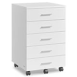 VASAGLE Rollcontainer, mobiler Aktenschrank, Schubladenschrank,...