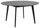 AC Design Furniture Roxanne Runder Esstisch für 5 Personen in Schwarz, Ø:...