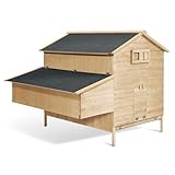 IDMarket - Hühnerstall Hütte XXL für Hühner mit Legenest aus Holz