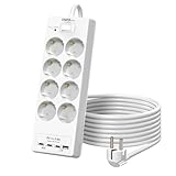 Steckdosenleiste 8-Fach mit USB (2 USB-A 2...