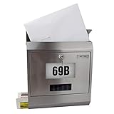 DEMA Briefkasten Solar mit Zeitungsrolle – Wetterfester Edelstahl...