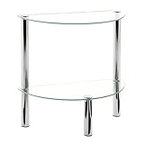 HAKU Möbel Beistelltisch Chrom, Metall, Sicherheitsglas - Maße: B 45 cm x...