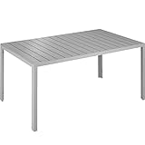 TecTake 800716 Gartentisch mit stabilem Aluminiumrahmen, Holzoptik, Zwei...