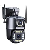 MEIVIYA Überwachungskamera Aussen 8MP PTZ Kamera Dual Screen 4MP...