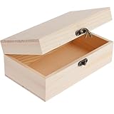 Holzkiste mit Deckel 25*15*8cm, Holztruhe Erinnerungsbox Baby Holzbox...