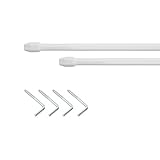 Lichtblick Vitragestange 11 mm, ausziehbar - Weiß, 2 Stück, schnelle und...