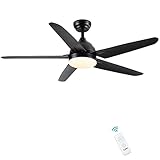 CJOY Deckenventilator mit Beleuchtung Leise, Ø132 cm Deckenventilator mit...