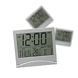 GALPADA LCD Spiegeluhr mit Temperaturanzeige Faltbare Tischuhr für Reisen...