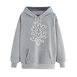 HOOUDO Tagesangebote Heute Sale Damen Kapuzenpullover Mit Taschen Und...