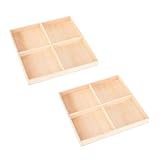 Ipetboom 2 Stück Praktische Holz-aufbewahrungsbox mit Fächern Natürliche...