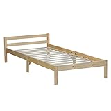 Homestyle4u 888, Bett Holzbett 90x200 mit Lattenrost Kiefer Massiv...