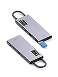 Hagibis USB C Hub mit LCD Display Typ C Dockingstation Multiport Adapter 4K...