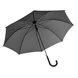 Idena 50111 - Stockschirm in Grau mit Durchmesser 100 cm, Regenschirm mit...