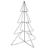 vidaXL Weihnachtsbaum 240 LEDs Innen Außen Pyramide Christbaum Metallbaum...