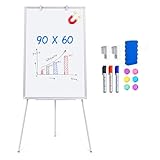 maxtek ​Flipchart Ständer Whiteboard, 90X60cm Magnetisches Tragbares...