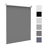 Zarnan Verdunkelungsrollo Klemmfix ohne Bohren B40 x H130cm Dunkelgrau...