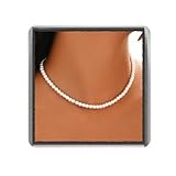 Ushiny Boho Perlenkette Modeschmuck Weiß Collier Kleine Perlen Choker...