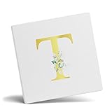 Personalisierbare Tasse mit Buchstabe T mit Blumenmotiv, personalisiertes...