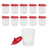Medi-Inn Urinbecher/Probenbecher mit Schnappdeckel ROT, 10 Stück,...