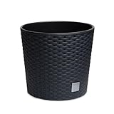 astor24 - Premium Blumentopf Pflanzkübel 30 Ø cm inkl. Einsatz Schwarz in...