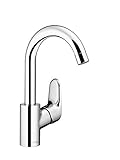 hansgrohe Ecos - Waschtischarmatur mit Zugstangen-Ablauf, schwenkbar,...