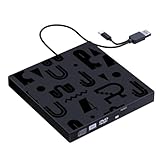 YIZITU Schlankes externes CD-Laufwerk, DVDs, Brenner, Schreiber,...