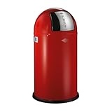 Wesco Pushboy Mülleimer in der Farbe rot, pulverbeschichtetes Stahlblech,...