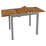DEGAMO Gartentisch Balkontisch ausziehbar Vail 80/120x70cm, Aluminium...