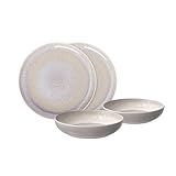 like. by Villeroy & Boch – Perlemor Sand Geschirr-Set 4 teilig für 2...