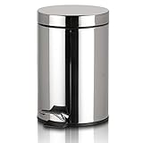KHG Mülleimer Bad, Kosmetikeimer 3l | Abfalleimer Treteimer aus Aluminium...