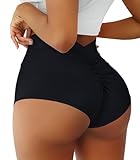 Boudaner Yoga-Shorts für Damen, hohe Taille, V-Ausschnitt, Scrunch für...