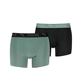 PUMA Men's Microfiber Boxer, Green/Black, XL (2er Pack)