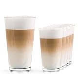 Sahm Latte Macchiato Gläser Set (6 STK) - 0,30 l Trinkgläser Set - Ideal...