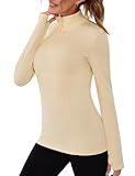 Terecey Wandershirt Laufshirt Damen Langarm Sport T-Shirts Leicht 1/4...