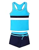 Febbabe Zweiteiliger Badeanzug für Mädchen, Sport-Bademode mit Boyshorts,...