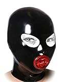 MFMYEE Bondage Latex maske,BDSM-maske Fetisch Kopfhaube Latex Cosplay...