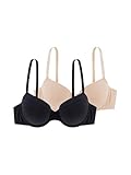Dorina Set aus 2 niedrig gepolsterten Halb-BHS,Schwarz/Beige,80B