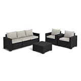Allibert California Loungeset 4-TLG. (mit 3-Sitzer) anthrazit -...