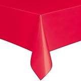 Unique Party Supplies 5094 Kunststoff-Tischdecke - 2,74 m x 1,37 m - Rot