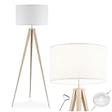 tectake® Dreibein Stehlampe, Lampe im retro boho Stil, gemütliches...